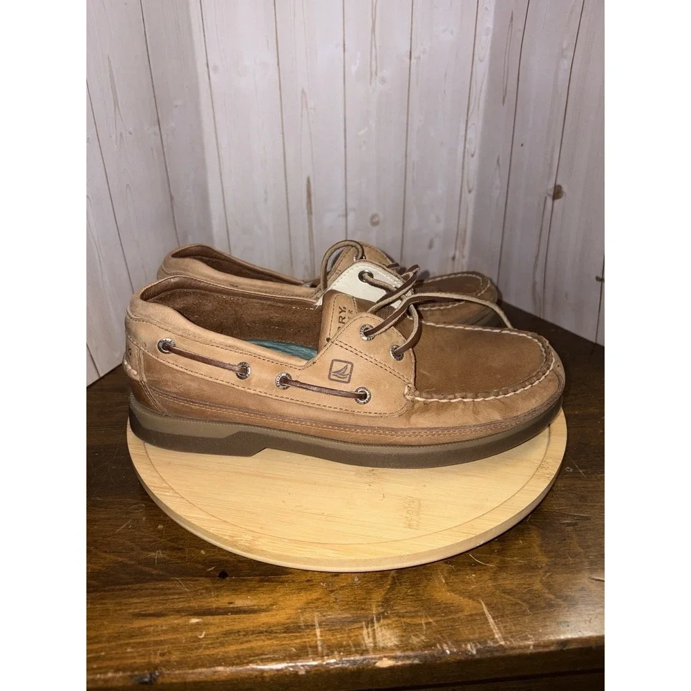 Sperry Top-Sider Mako 2-Eye Leather Boat Shoes Mens 8.5